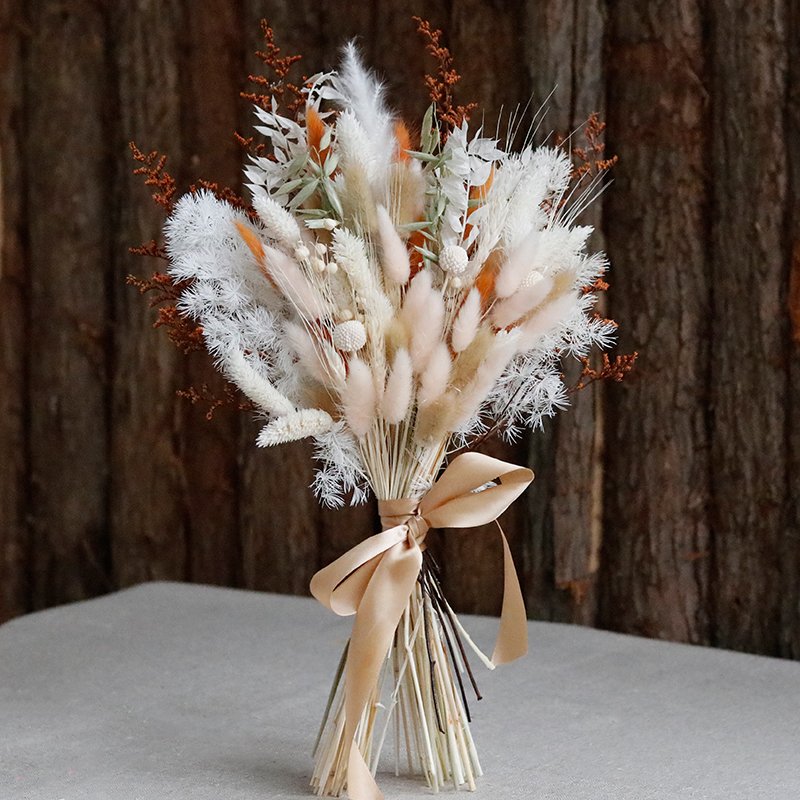 Hot Selling Nature Reed Grass and Dried Bunny Tails small Pampas Grass real dried Flowers bouquet For Wedding Party home Decor