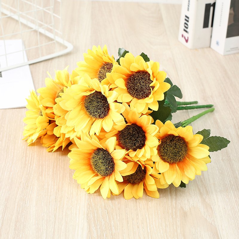hot sale artificial sunflower manufacturers wholesale handmade wedding sunflowers with natural touch and bright colors