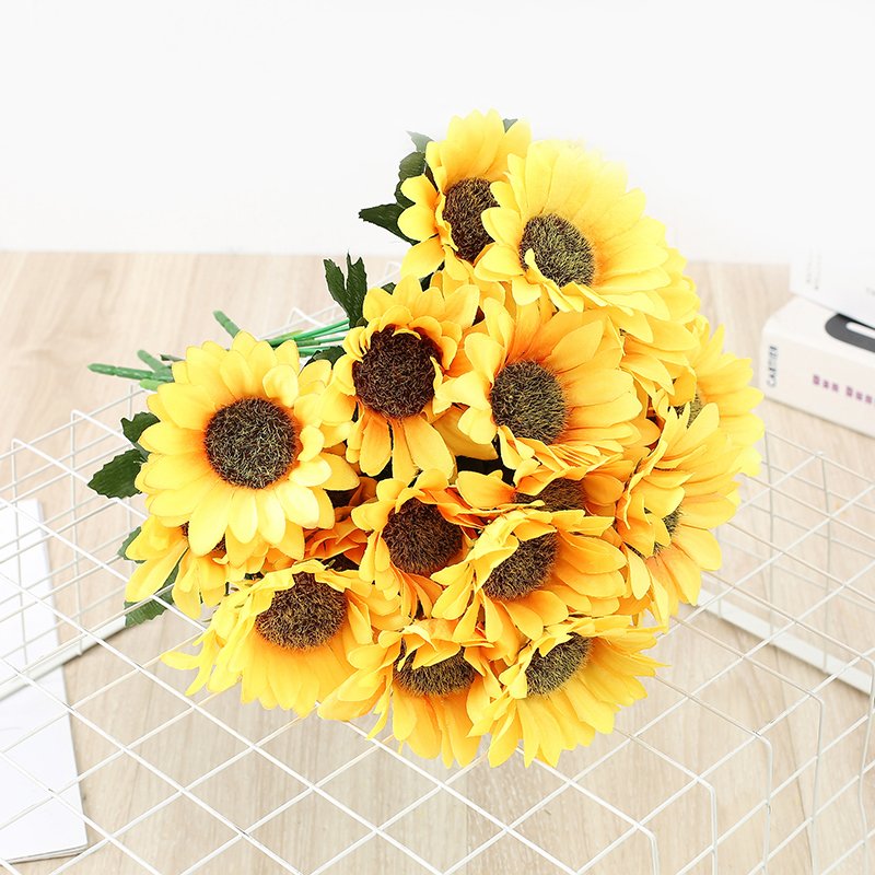 hot sale artificial sunflower manufacturers wholesale handmade wedding sunflowers with natural touch and bright colors