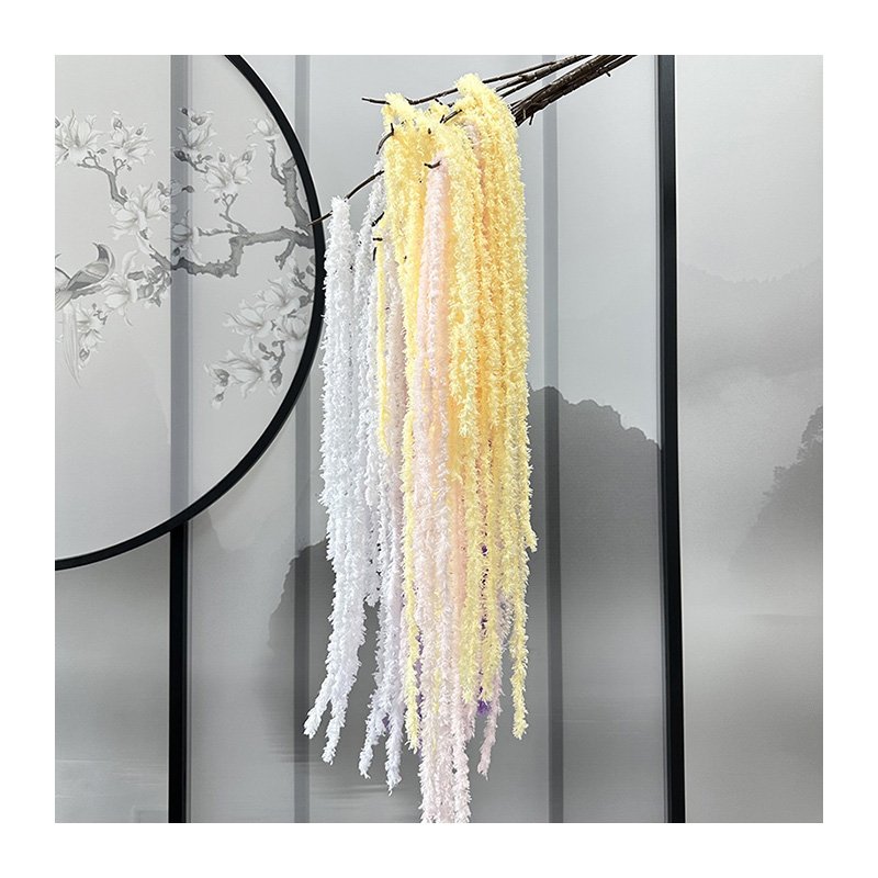 Colorful Amaranthus and Wisteria Hanging Vine Flowers Preserved Bleached for Christmas Wall Decor or Wedding Bouquets