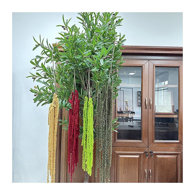 Colorful Amaranthus and Wisteria Hanging Vine Flowers Preserved Bleached for Christmas Wall Decor or Wedding Bouquets