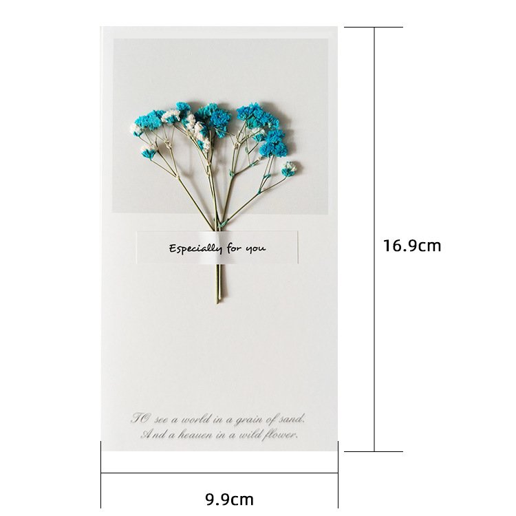Wholesale Vintage DIY Recycled Paper Thank You Card Valentine Cards Dried Flowers Greeting Cards With Flower