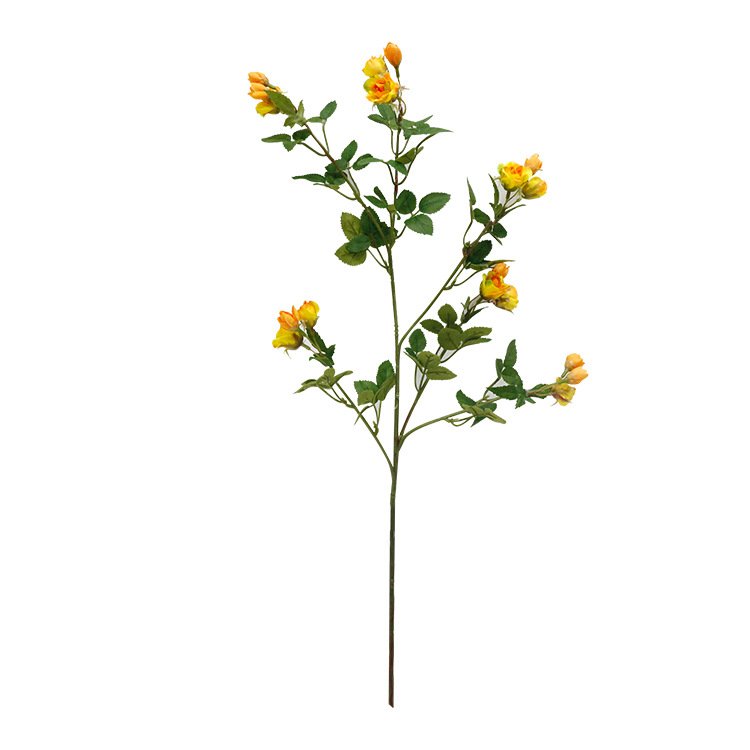 Maylos Long Stem Flowers Mini Silk White Red Yellow Roses Artificial Flower Wedding Artificial Roses
