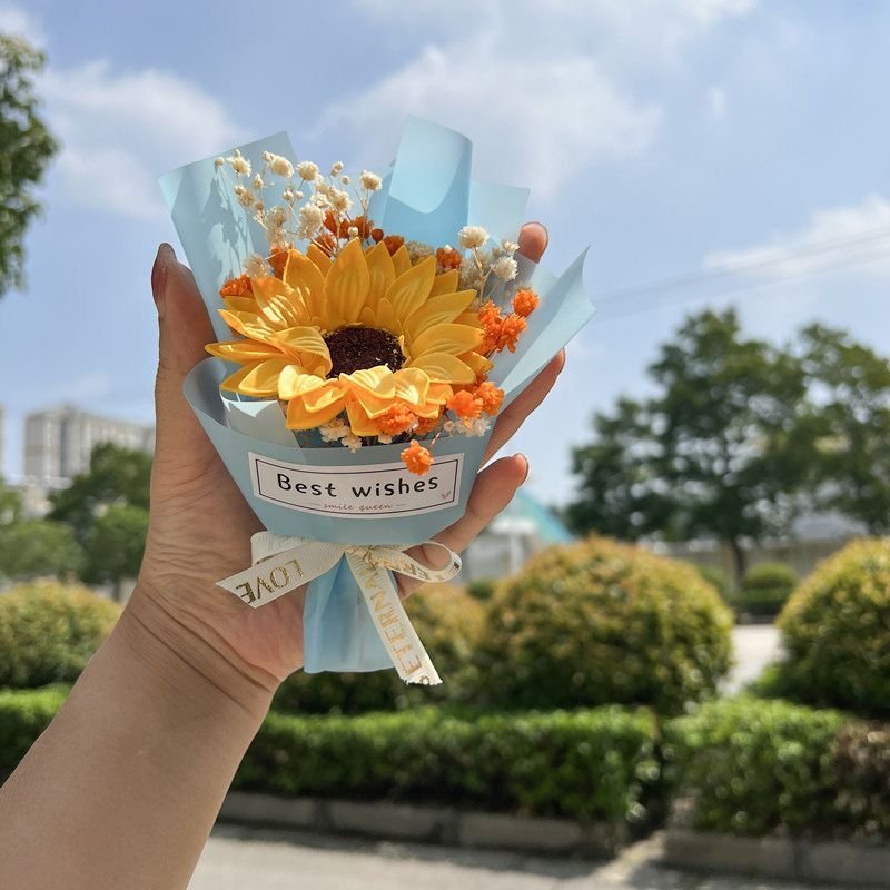 wedding valeine new year artificial dried Preserved Rose flower Valentines faux flower greeting decoration home decor