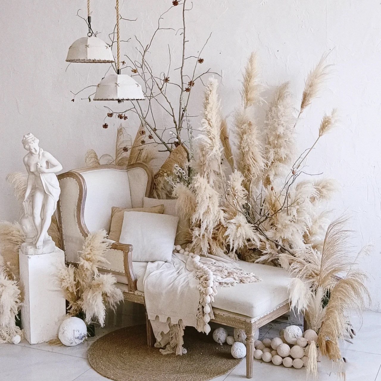 G16 Free Sample Fluffy Large Pampa Grass Popular Natural Wedding Pampas Grass Tall Decor Dry Pampas Grass