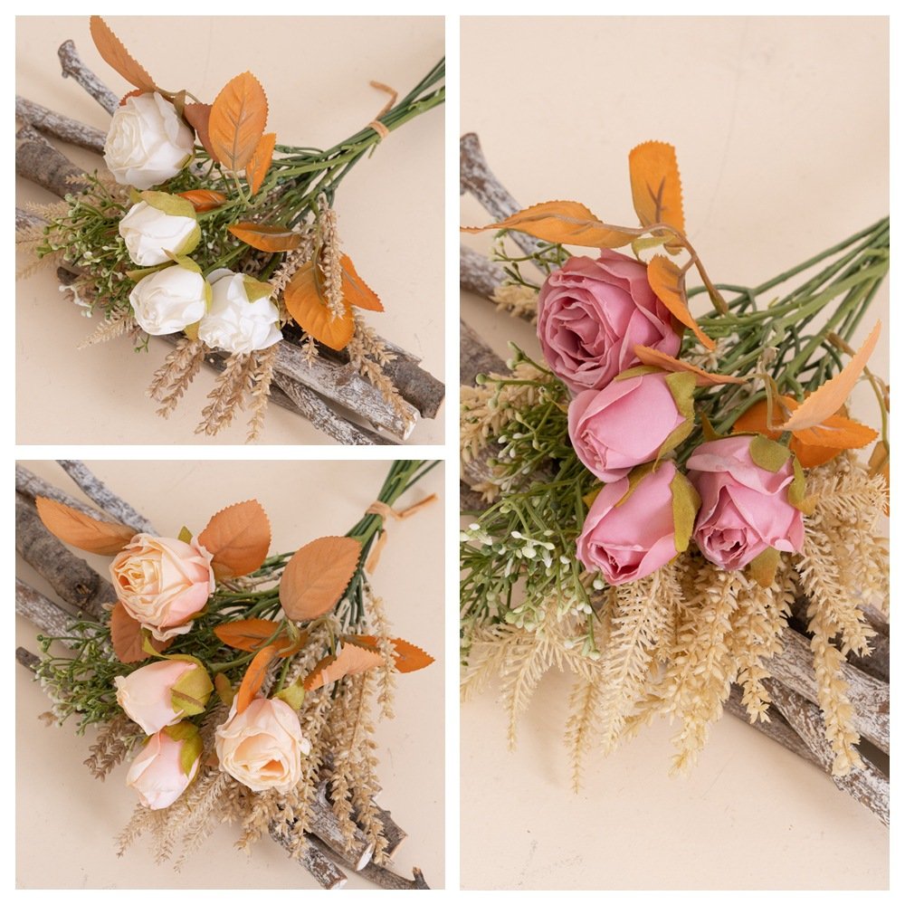 YC1006 Artificial Flowers Simulated Roses Dried Flowers Wedding Celebrations INS Style Home Decorations Cross-Border Wholesale