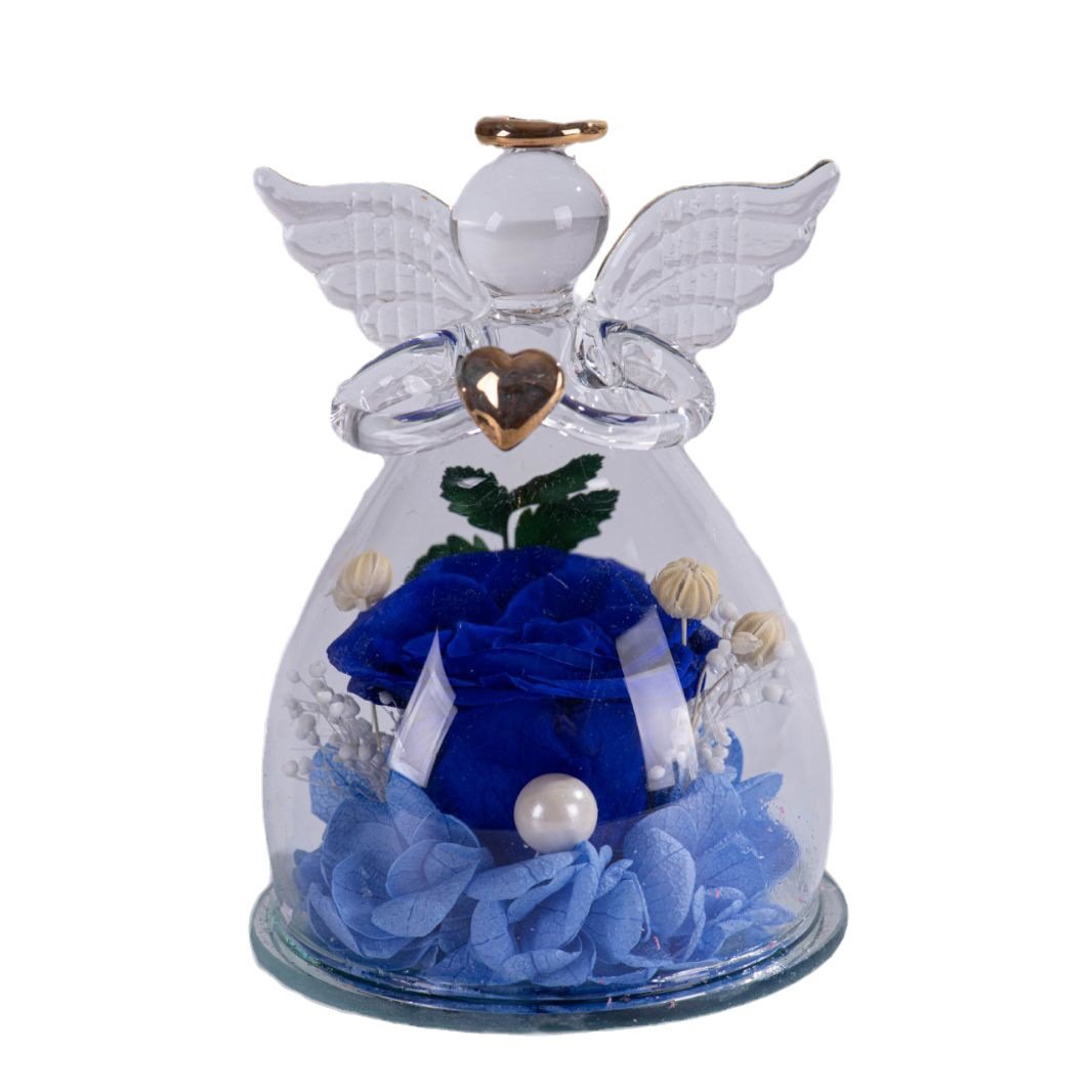 customized Hot Sale Handmade Eternal Real Preserved Roses In Glass Dome Box For Mothers Day Valentine's Day Gifts Decor
