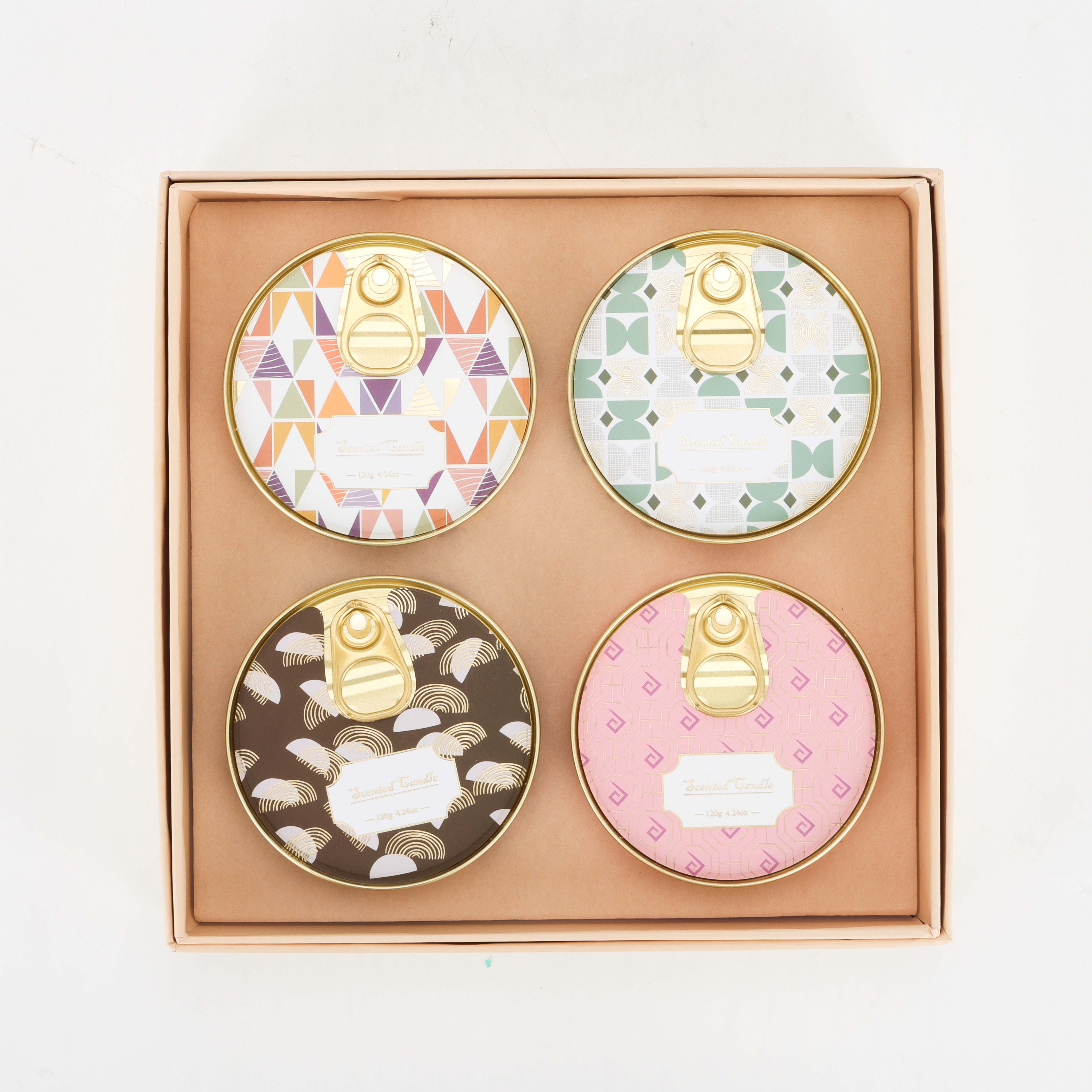 Singhua Custom 4 pcs Tin Jar Soy Candle Gift Set Natural Soy Wax For Wedding Birthday Christmas Gift Soy Scented Candles