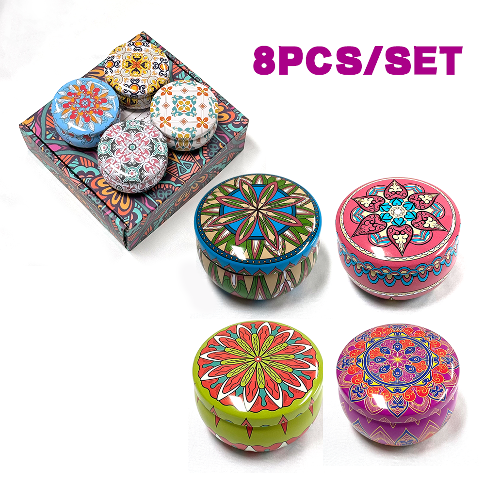 4PCS Various Colors Luxury Decorative Soy Wax Scented Candles Lighting Wedding Souvenirs Aroma Tins Design Scented Candles Set