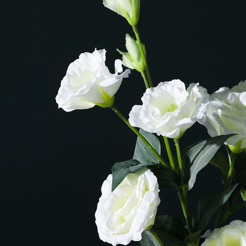 Manufacturers customized 4 head eustoma high-grade silk flowers dried flowers home decorations wedding artificial flowers