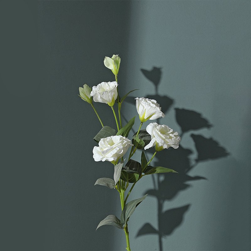 Manufacturers customized 4 head eustoma high-grade silk flowers dried flowers home decorations wedding artificial flowers