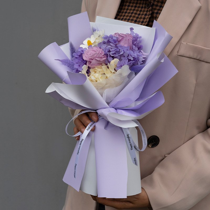 Valentine's Day Bouquet Preserved Flower Dried Rose Wholesale Home Decoration Valentine's Day Gift