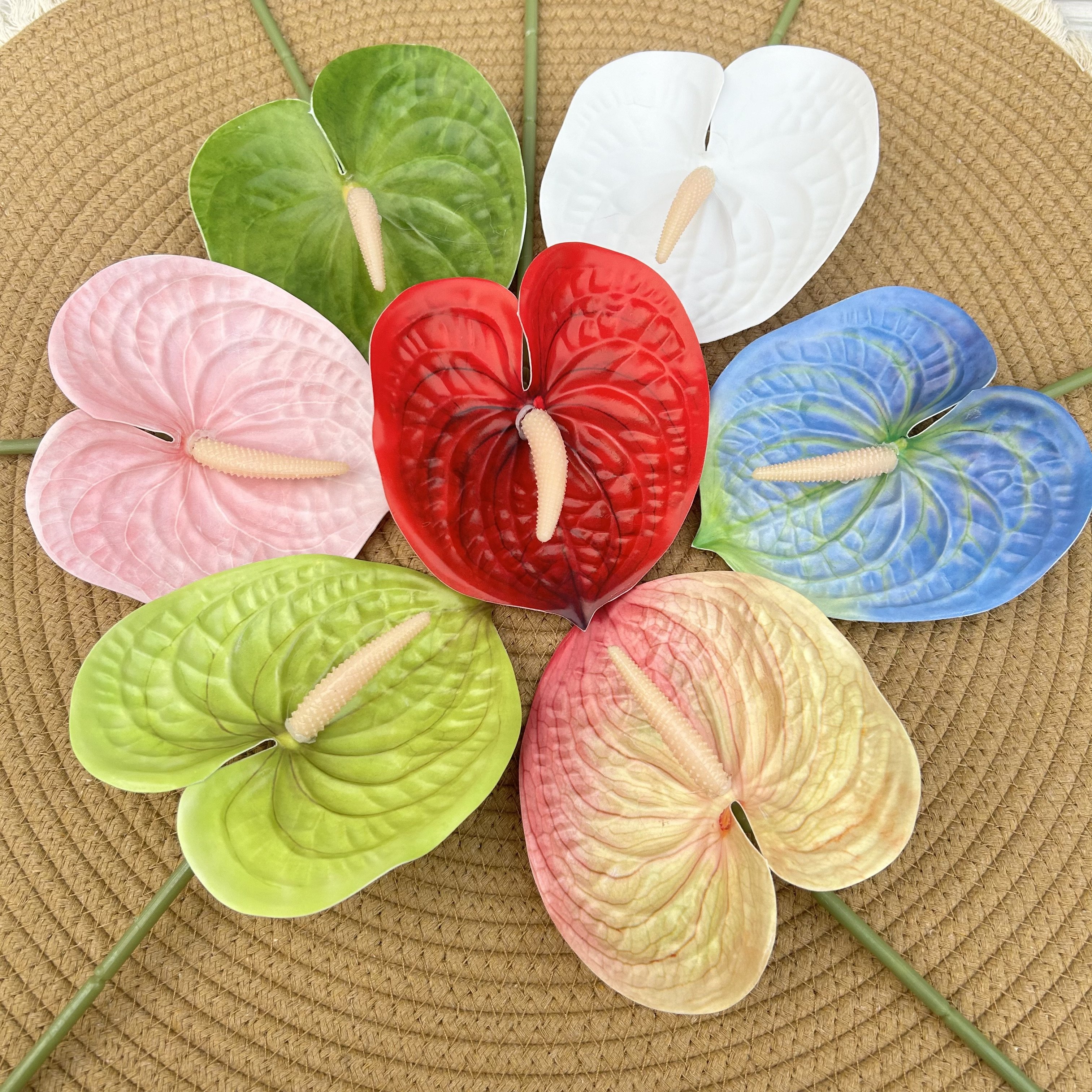 Single Stem Best-Selling High-Quality Artificial Real Touch Anthurium Flower Decorative Arrangement