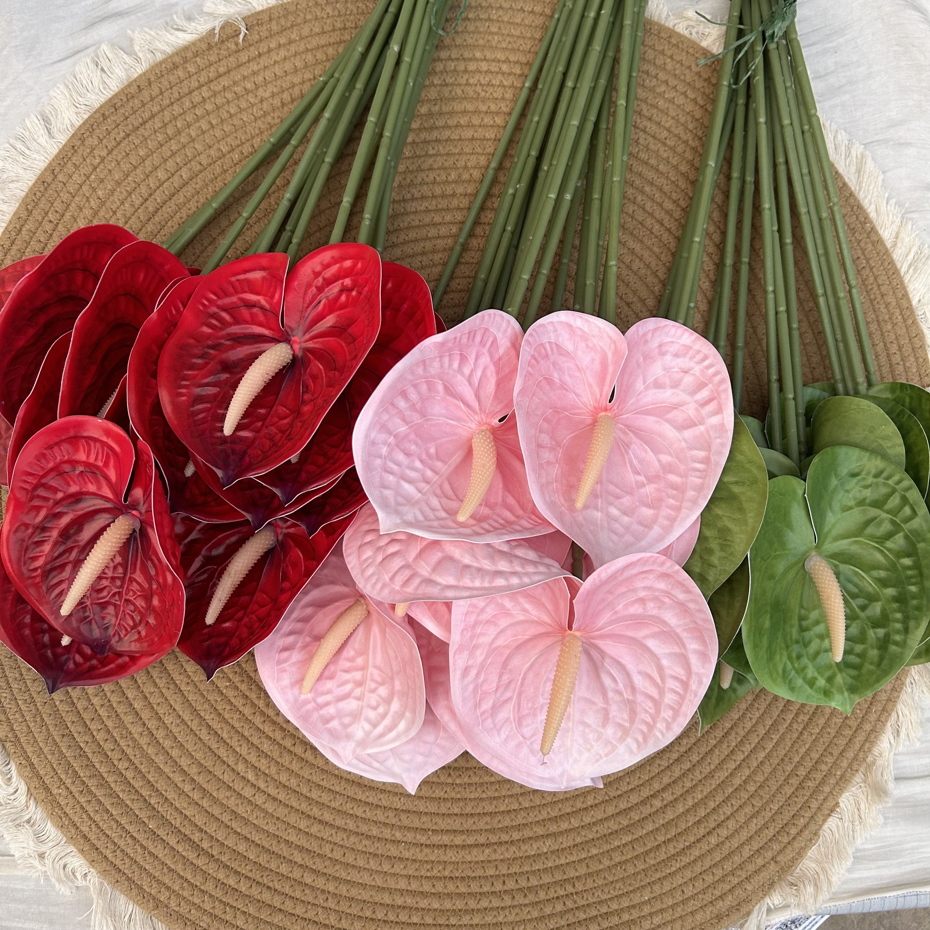 Single Stem Best-Selling High-Quality Artificial Real Touch Anthurium Flower Decorative Arrangement