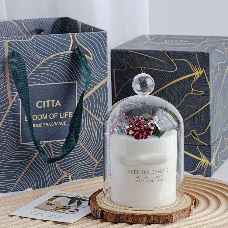 Popular Custom Fragrant Home Ornaments Dried Flowers Soybean Wax Naturally Scented Works Candle Set for Diy Art Making Geurkaars