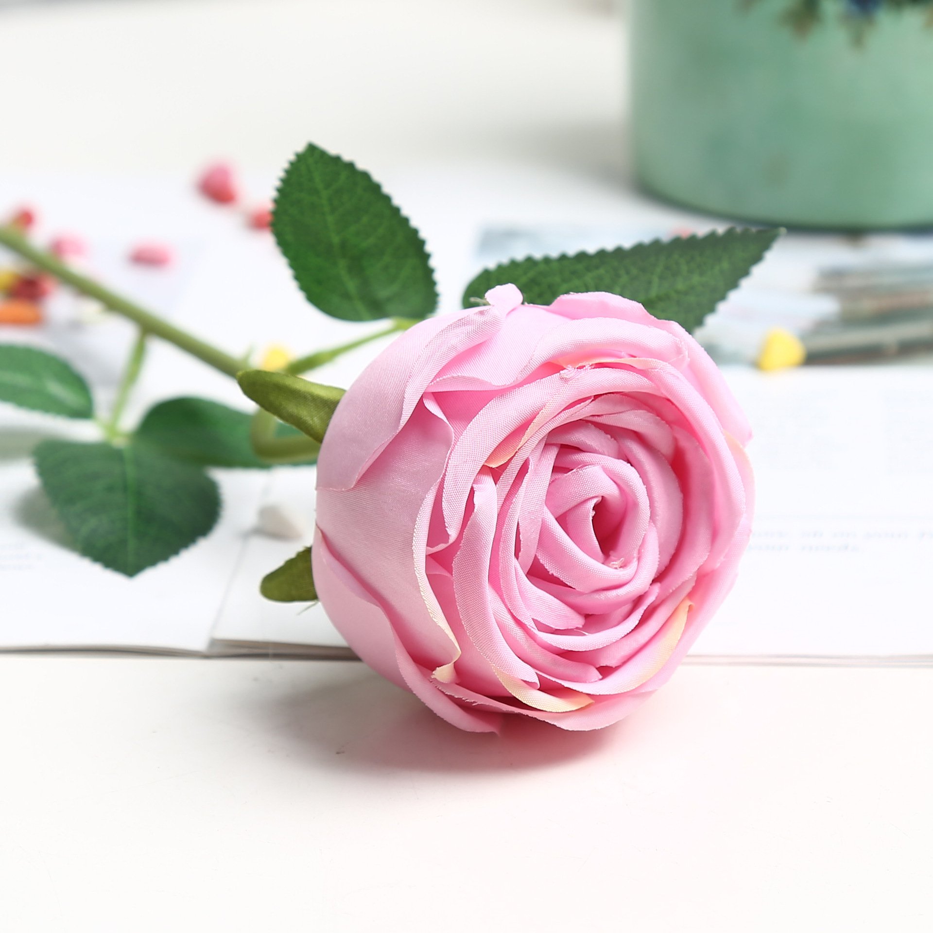 High Quality Single Imperial Rose Simulation Rose Flower Living Room Decoration Flowers Wedding Flower Wall Floral Arrangement