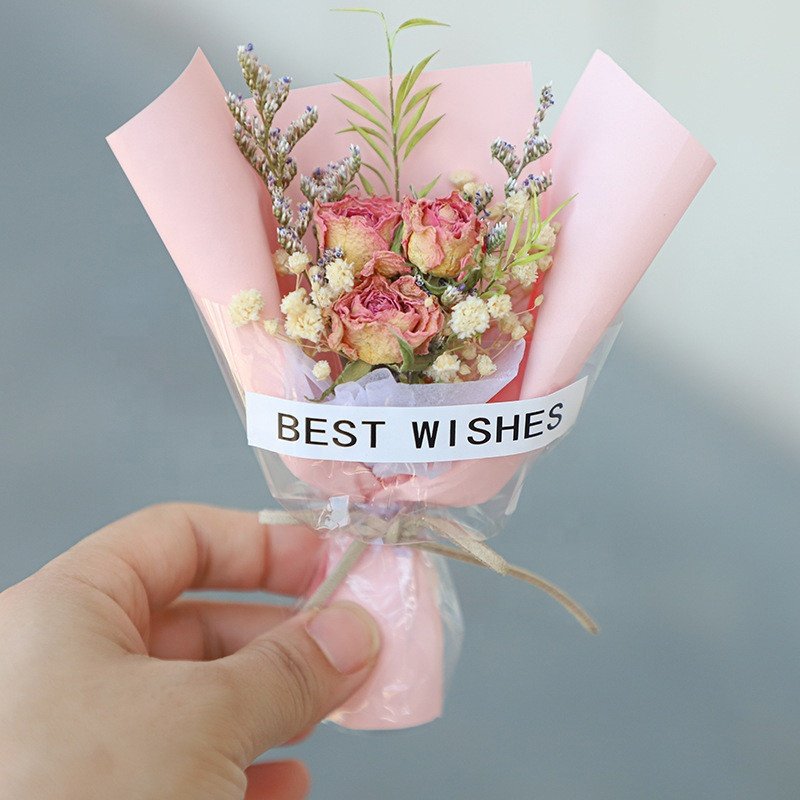 Wholesale Car Decoration Air Outlet Creative Perfume Car Air Freshener Flower preserved rose Mini Bouquet dried flower bouquet
