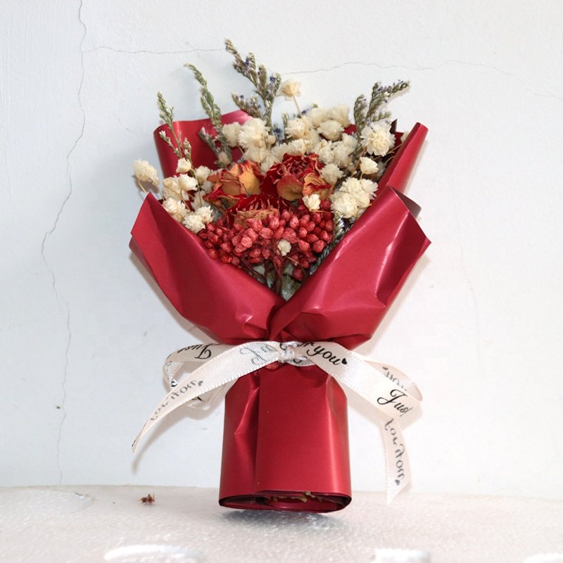 Wholesale Car Decoration Air Outlet Creative Perfume Car Air Freshener Flower preserved rose Mini Bouquet dried flower bouquet
