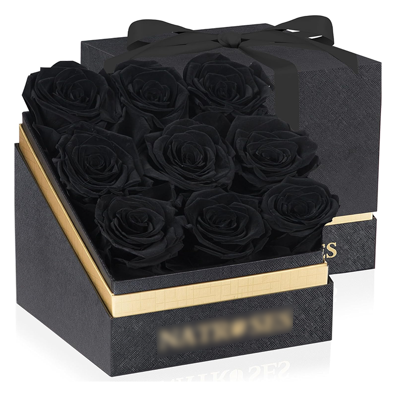 Luxury eternal rose private label eternity rose arrangements forever eternal preserved rose in square Gift box