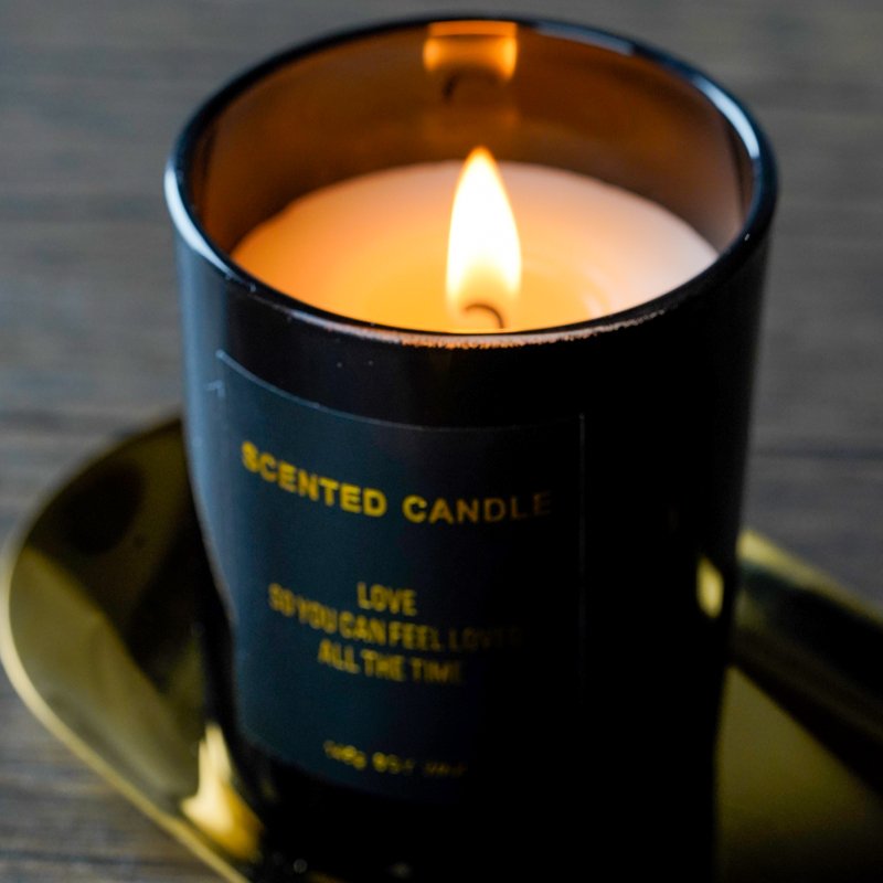 Hot Sales Black Glass Jar Private Label Dried Flowers Aromatherapy Soy Wax Essential Oil DIY Scented Candles
