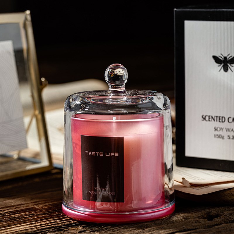 Hot Sales Black Glass Jar Private Label Dried Flowers Aromatherapy Soy Wax Essential Oil DIY Scented Candles