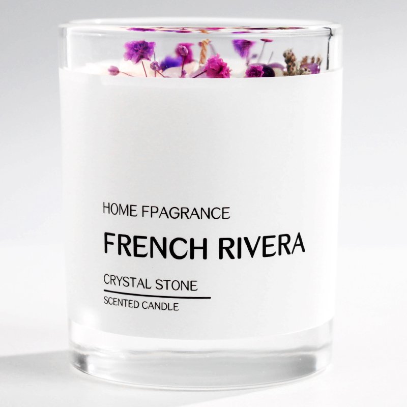Hot Sales Black Glass Jar Private Label Dried Flowers Aromatherapy Soy Wax Essential Oil DIY Scented Candles