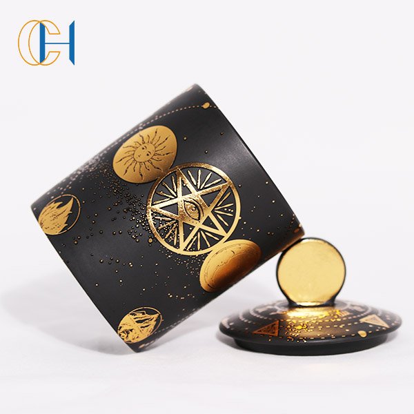 C&H High Quality Handcrafted Custom Logo OEM Luxury Star Coin Zodiac Crystal Scented Candle With Package