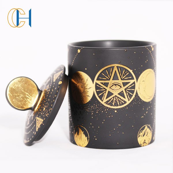 C&H High Quality Handcrafted Custom Logo OEM Luxury Star Coin Zodiac Crystal Scented Candle With Package