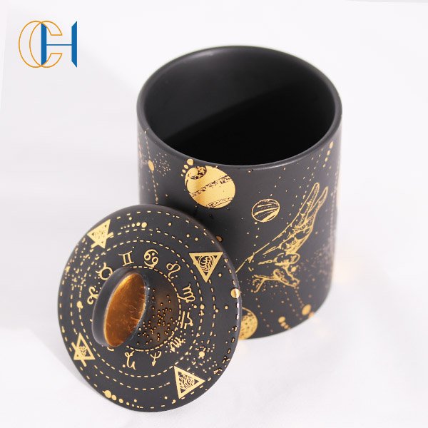 C&H High Quality Handcrafted Custom Logo OEM Luxury Star Coin Zodiac Crystal Scented Candle With Package