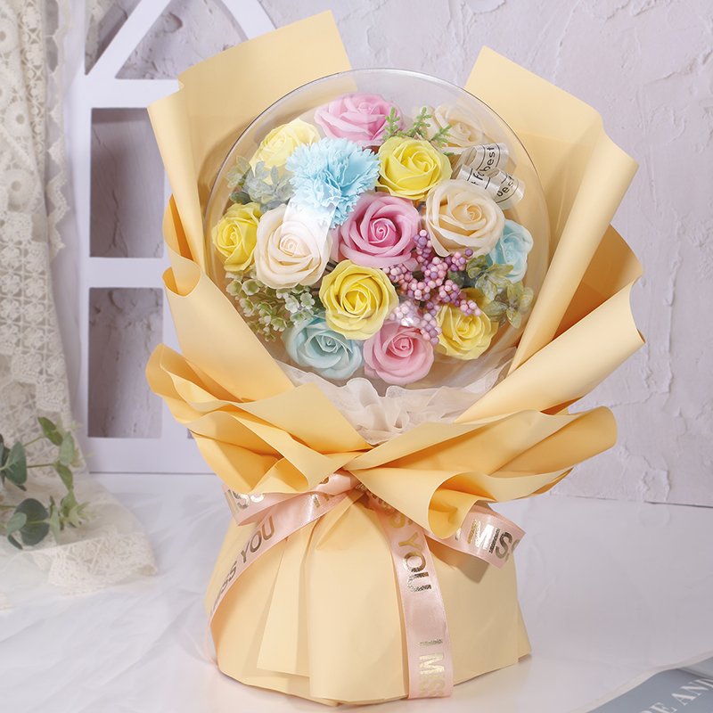 Eternal Life Flower Acrylic Box Popo Balloon Decorative Flower Christmas Gift Gift Bouquet
