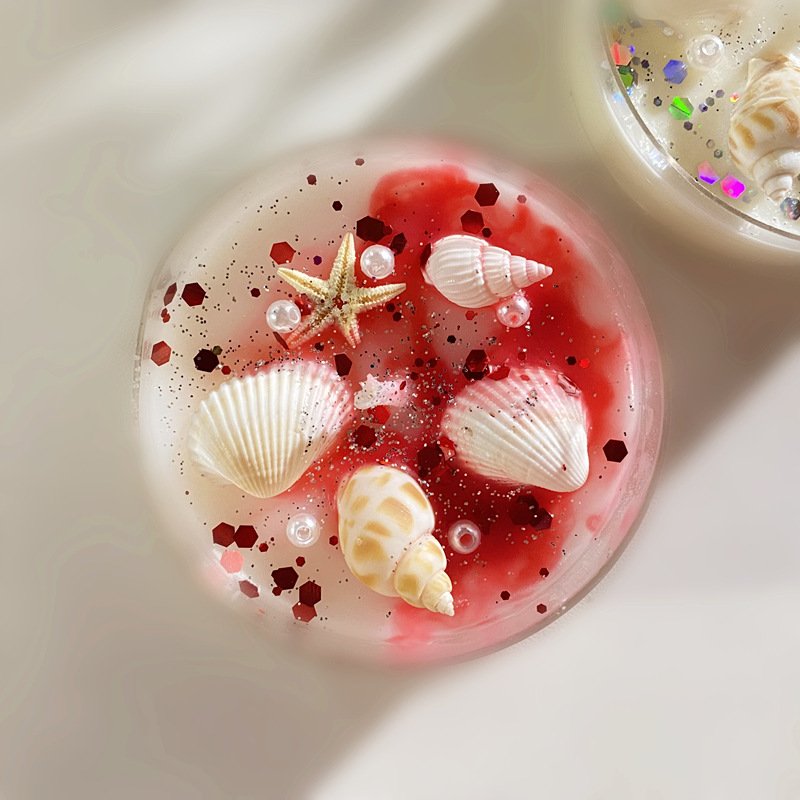 Delicate Candle gift Box 6 Cup Candle Natural Shell decor Scents Soy wax Candle Gift