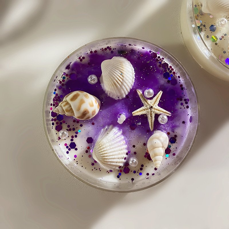 Delicate Candle gift Box 6 Cup Candle Natural Shell decor Scents Soy wax Candle Gift