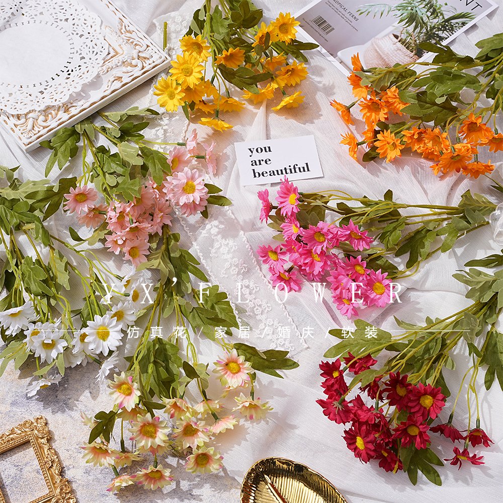 Simulation new chamomile daisy cosmos holding flowers wedding home decoration photography decoration wholesale