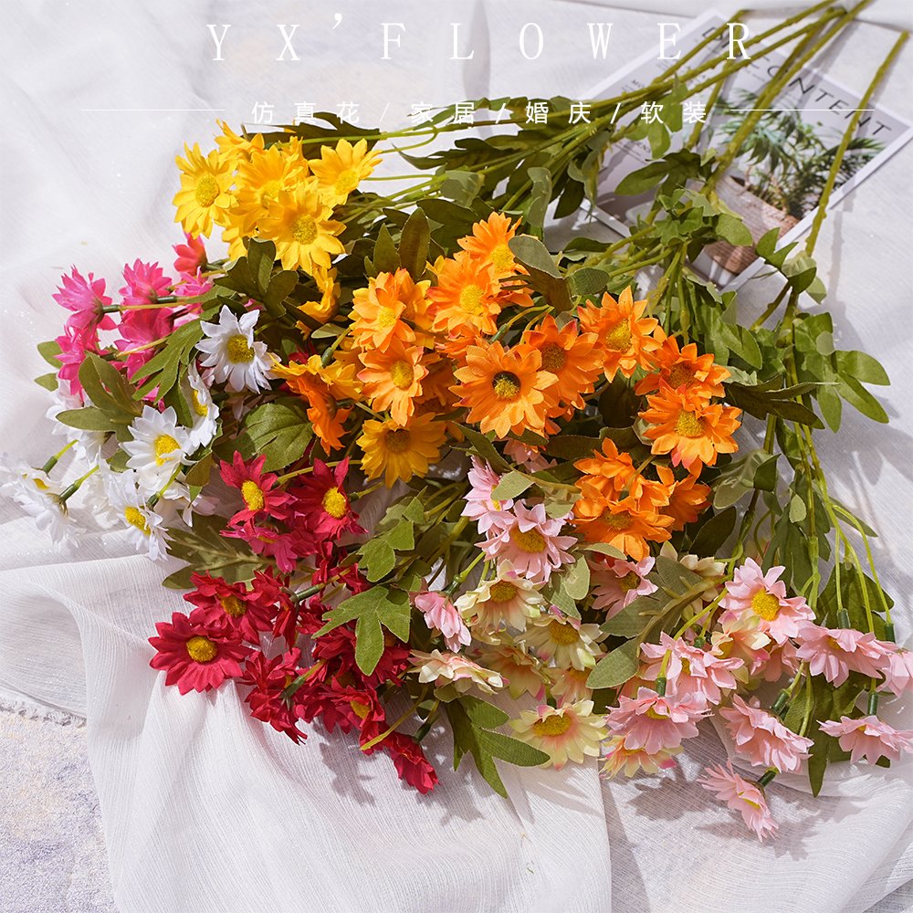 Simulation new chamomile daisy cosmos holding flowers wedding home decoration photography decoration wholesale
