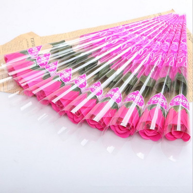 High Quality Artificial Single Velvet Rose Flower Colorful Rose White Red Roses Long Stem Flowers Christmas Party Gifts
