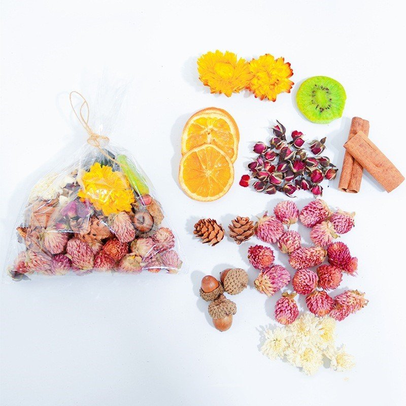 E253 Mixed Natural Dried Flower Head Scented Candle Scented Sachet Glass Bottle Decorated Dried Fruit Diy Dried Flowers