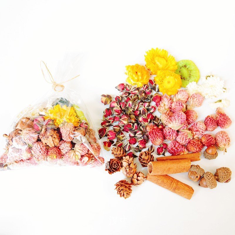 E253 Mixed Natural Dried Flower Head Scented Candle Scented Sachet Glass Bottle Decorated Dried Fruit Diy Dried Flowers