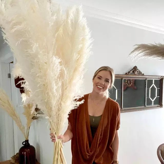 large decorative fluffy tall black dried flower short faux pompas grass decor pampas grass for party decorations pampas flowers