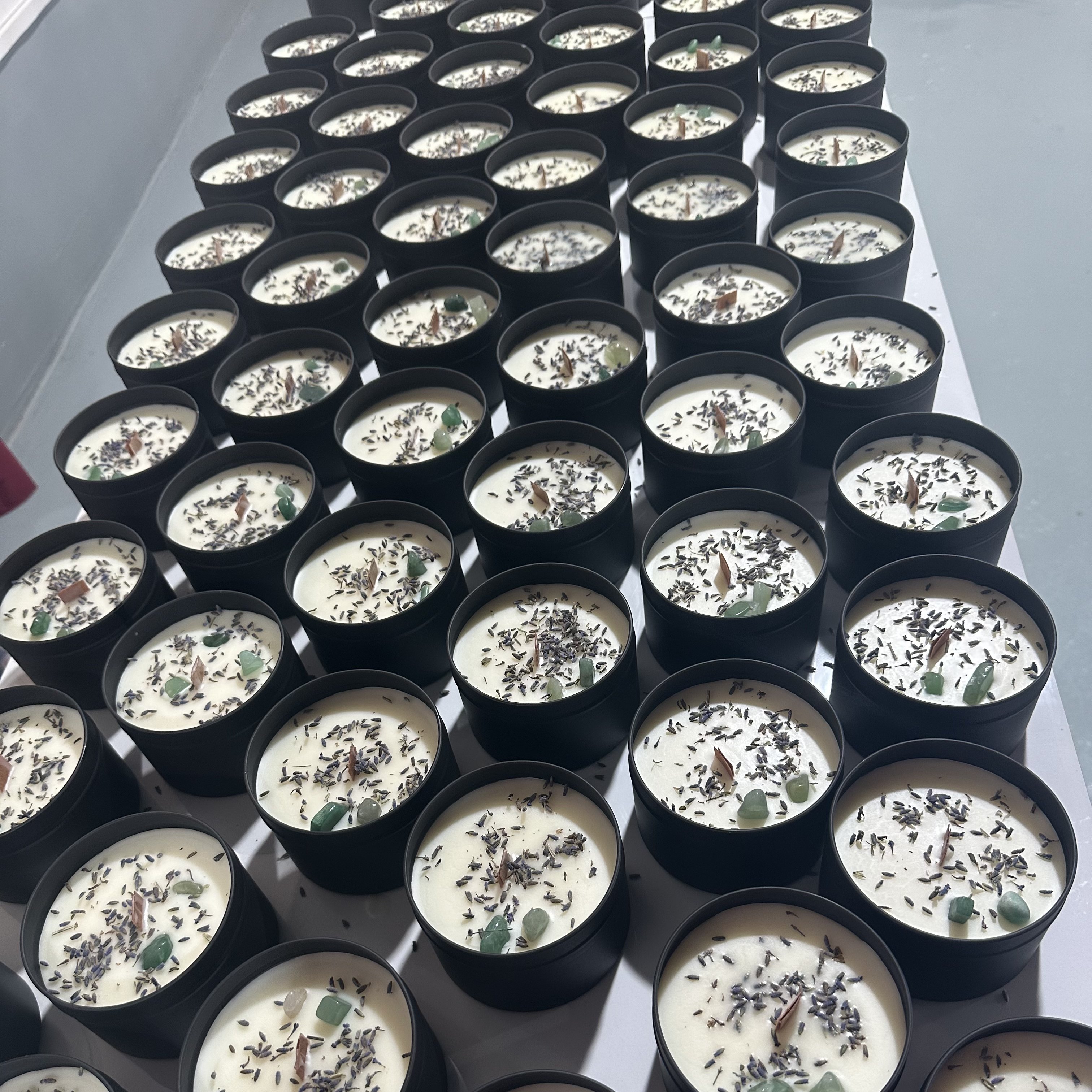Luxury Custom Private Label Dried Flowers Healing Crystal Aromatherapy Scented Candle/Candels