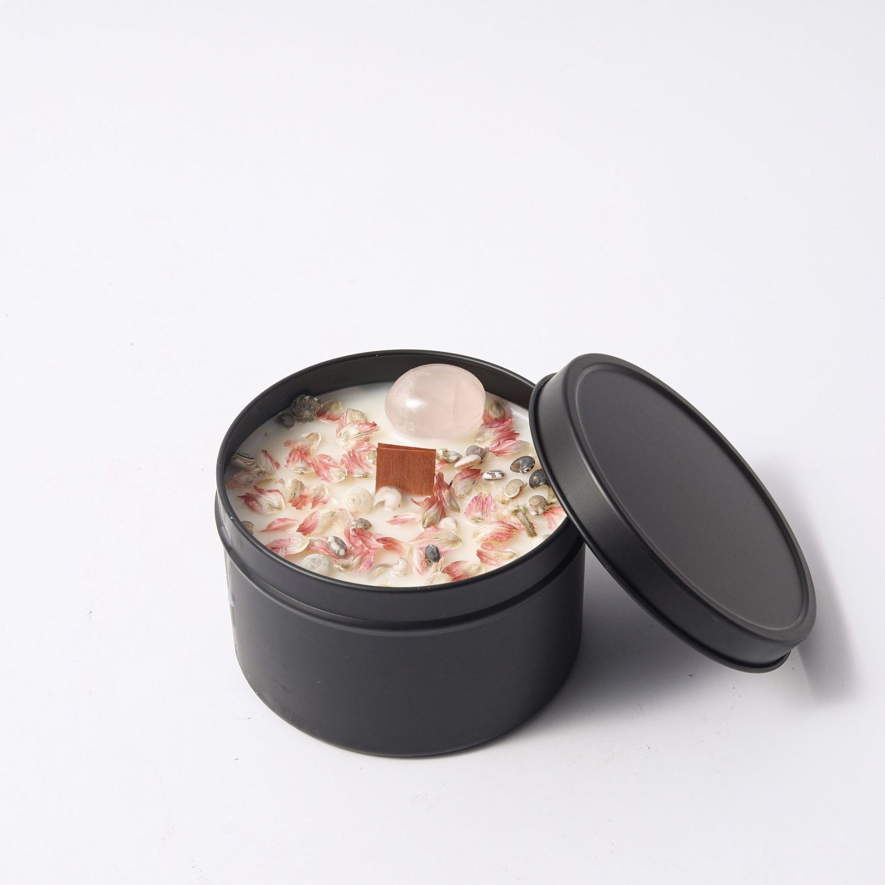 Luxury Custom Private Label Dried Flowers Healing Crystal Aromatherapy Scented Candle/Candels