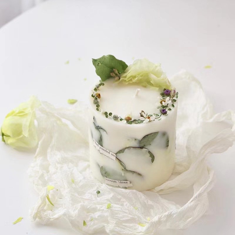 Hot Sale Beautiful Handmade Dried Flower Aromatherapy Candle For Decor