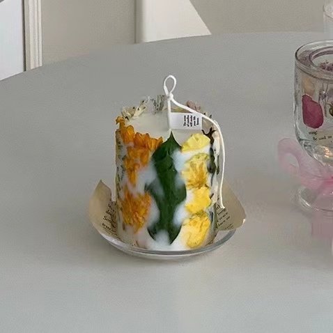 Hot Sale Beautiful Handmade Dried Flower Aromatherapy Candle For Decor