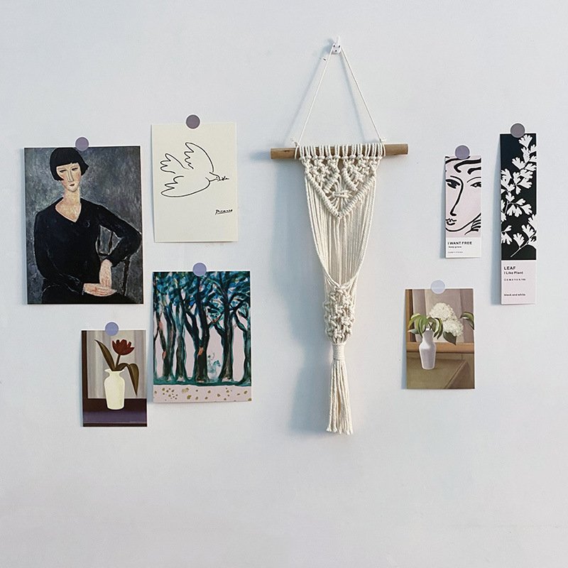 Boho Wall Hanging string bag with Macrame, Dried Natural Flowers,wood crafts, preserved flower bouquet