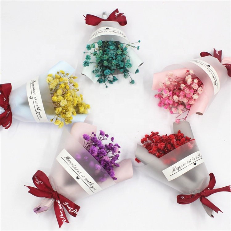 QSLH-DFE021 Real Natural Dried Flowers Mini Bouquet for Valentines Day Gift
