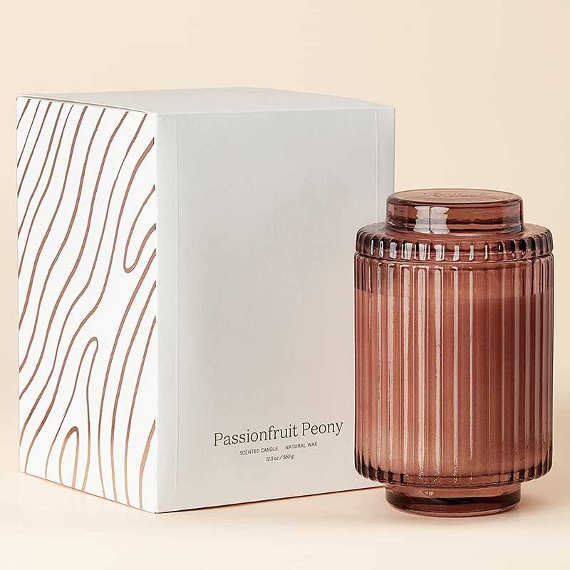 Scented Soy Wax Candle Set Wholesale Custom Logo Spa Round Ceramic Organic Coconut Rose Luxury Box with Crystal Dried Flowers