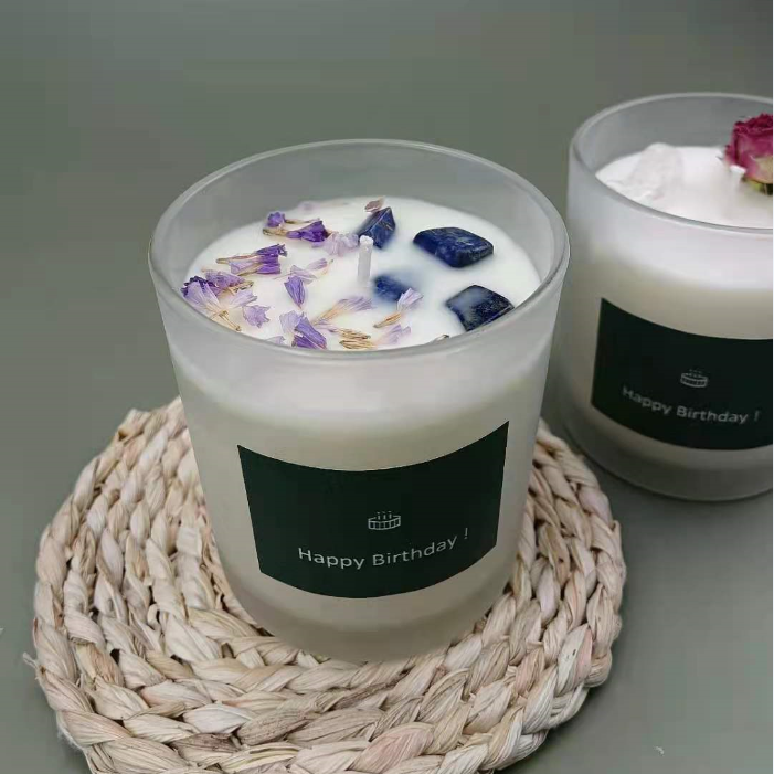 wholesale gemstones dried flower healing crystals infused scented candles