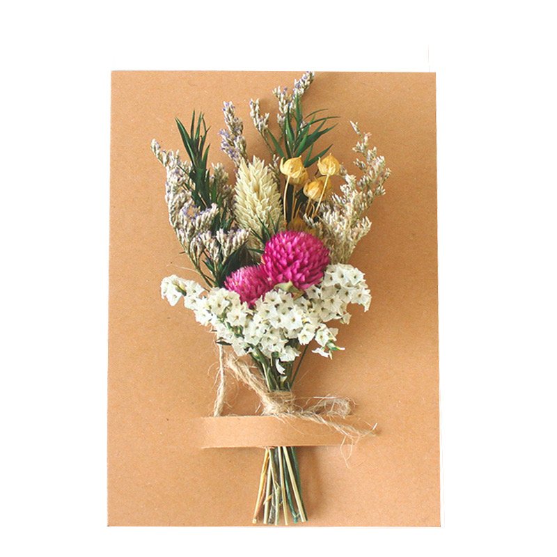 Dried flower mini bouquet wedding corsage everlasting flower greeting card small bouquet cardboard packaging