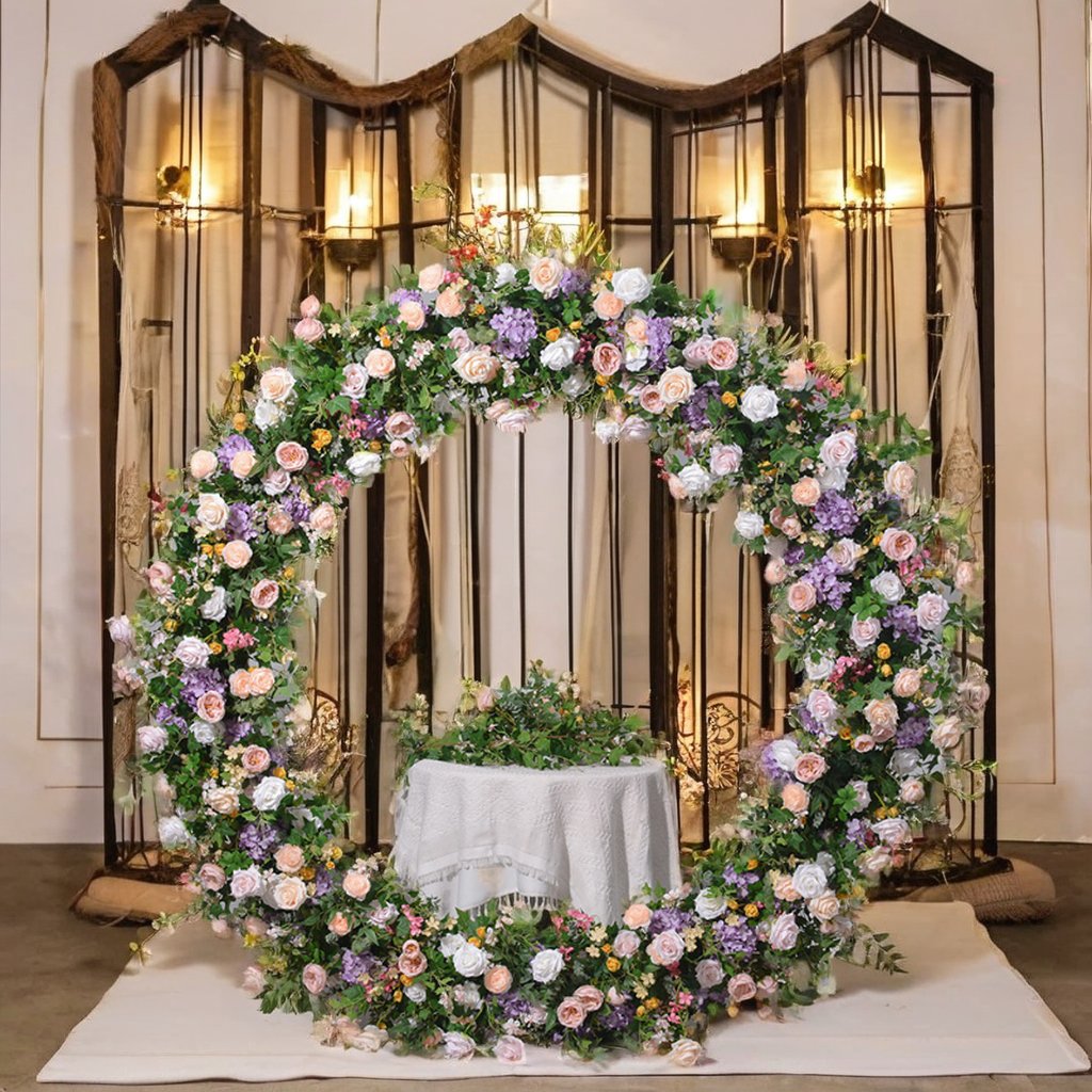 Custom Artificial Floral Arrangement Arch Competitively Priced Wedding Party Backdrop Decoration Graduation New Year's Christmas