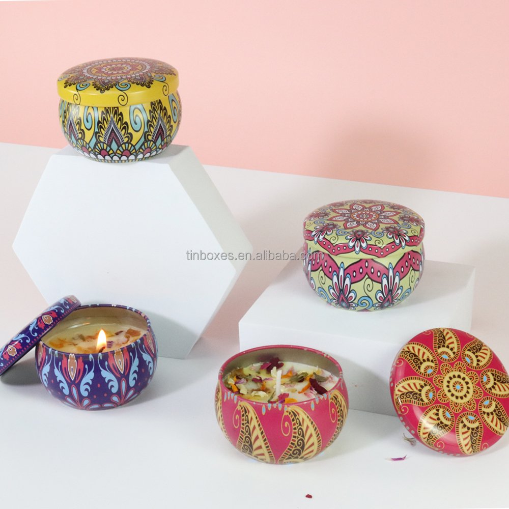 Southeast Asian Transboundary tin can fragrance essential oil soybean wax Vietnam Thai dried flower candle aromatherapy