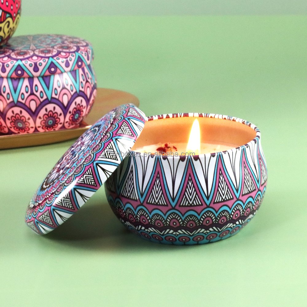 Southeast Asian Transboundary tin can fragrance essential oil soybean wax Vietnam Thai dried flower candle aromatherapy